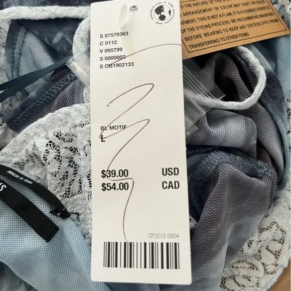 Y2K Silence + Noise Urban Outfitters Daphne Cold-Shoulder Top in Blue Sz L *A5 - Picture 5 of 5